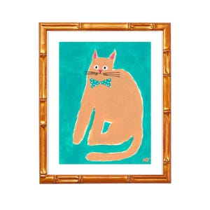 Fancy Cat - Art Print. Original Art. Painting. Giclee Print. Nursery. Kids Room Art. Home Decor. Children’s Room Art. Kitchen Art.