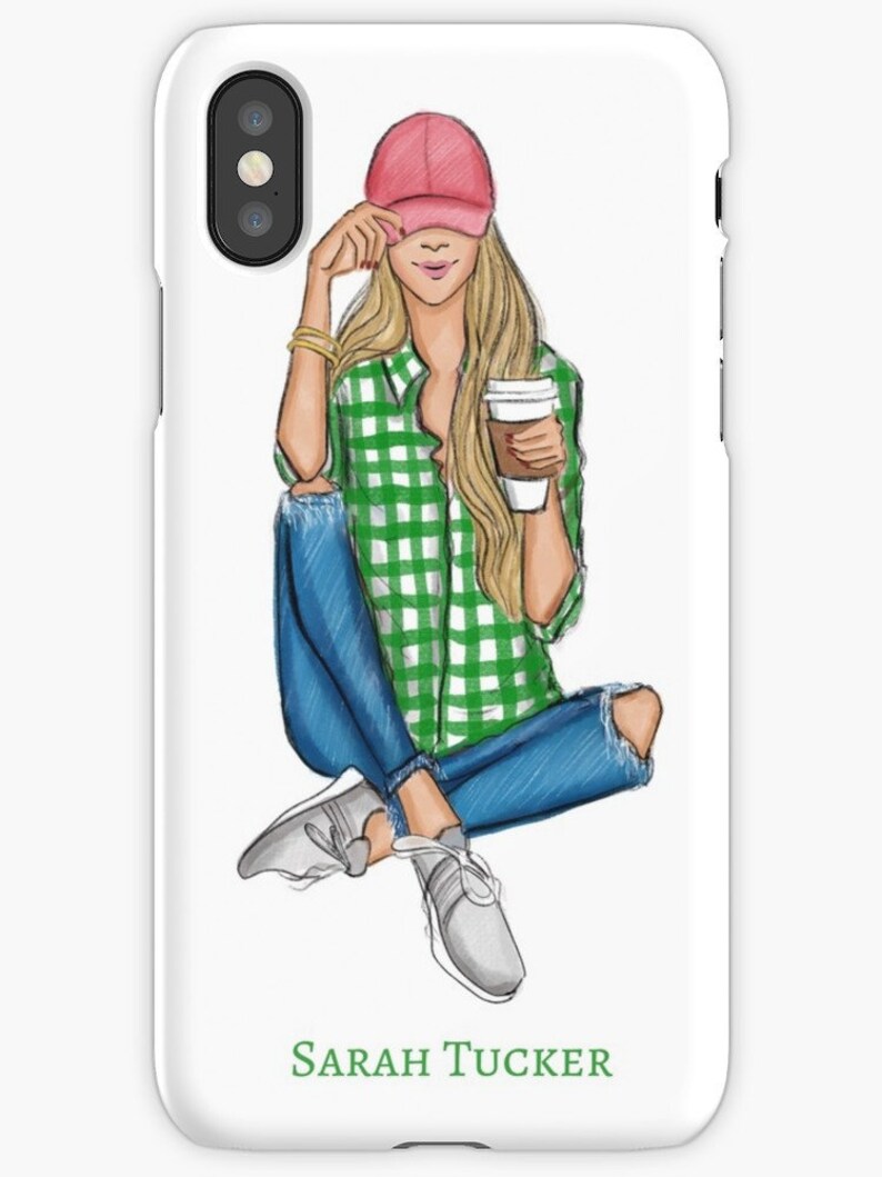 Customizable Phone Case monogrammed iPhone Case, Preppy Girl Custom iPhone Case iPhone Case Hair Color Options