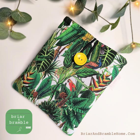 Handmade Padded Passport Holder: Tropical Toucan Print Travel Wallet