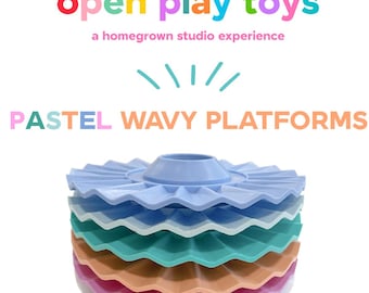 Pastell Kunststoff gewellte Plattformen für Spielkegel - Open Ended Spiel und Gebäude - 18