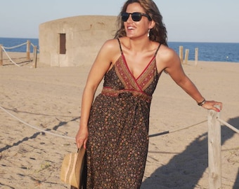 Vestido largo Boho, maxi vestido