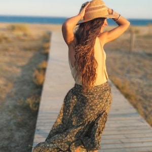 Ruffle long skirt with the front part a little shorter,Boho long Skirt,Maxi Skirt,Bohemian Women,Boho Skirt,Gypsy Long Skirt,free size