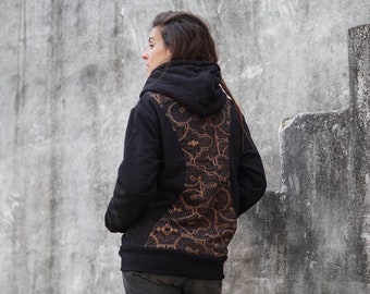 Shipibo Unisex Hoodie Pullover, Festival Kleidung, Sweatshirt, Psy Trance Kleidung, Hoodie, Festival Pullover, Festival Pullover