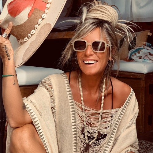 Handmade Cotton Boho Poncho, Festival Ethnic Style