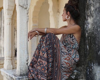 Abito Boho chic, abito maxi, vestido largo boho, vestido con espalda abierta, tamaño libre, vestido maxi, ropa coachella