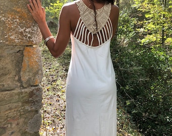 Black long dress with African prints details ,boho dress ,Elegant dress,sexy open back dress ,cochaella clothing ,boho chic dress ,etnic