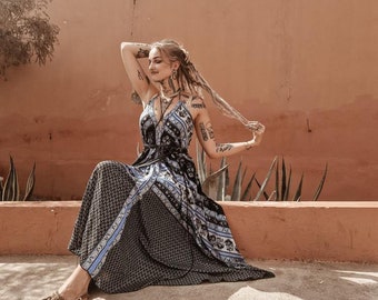 open back dress, open back dress, boho long dress, maxi dress, elegant dress, cochaella dress, boho clothing, summer dress, boho chic