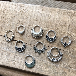Silverseptum - 925 sterlingsilver - Boho smycken - Silverpiercing - Septumsmycken - Septumpiercing - Indisk septumring - Tribal septumring