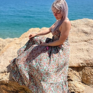 Boho long  dress ,Maxi long dress ,Beautiful dress,adjustable straps ,ibiza style