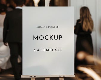 Wedding welcome sign mock up, Easel sign mock up, Wedding seating chart mockup, 18x24 sign mockup, Modern rustic minimal sign mockup SIP1