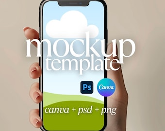 iPhone Screen mockup canva PSD and png Neutral aesthetic | PSD Smart Object Smartphone App Screen Device Social Media Mockup, cellphone
