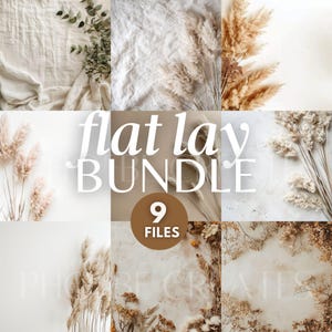 Pacote de 9 mockups de fundo flat lay | Boho flat lay mock up | Fotografia de stock | Scene Creator Mockups | Cenário de fotografia de produto