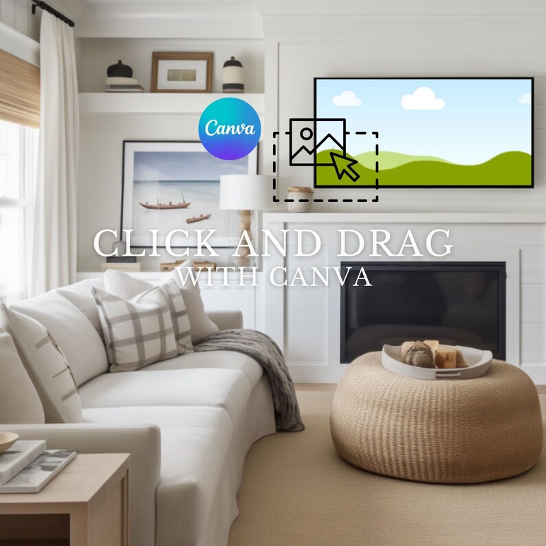 TV Frame Mockup BUNDLE of 12, Canva Mockup, Modern Farmhouse Mockup, Tv