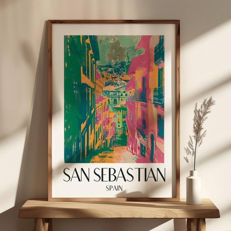 San Sebastian Vintage travel Poster Spain printable wall art Print digital download 8x12 DIN A travel gift home decor souvenir SPTP1 image 8