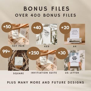 600+ invitation mockup whole section bundle - Boho minimal neutral Bundle 5x7 Invitation mockup Cards Wedding mockup .psd canva image 3