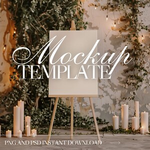 Hochzeit Willkommensschild Mockup, Staffelei Schild, Sitzplan Mockup Hochzeit, Eukalyptus Schild Mockup, 18x24 Holzschild, rustikales Holzschild SIM6