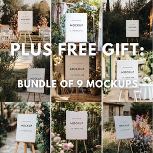 Wedding welcome sign mock up, Easel sign mock up, Wedding seating chart mockup, 18x24 sign mockup, Modern rustic minimal sign mockup SIM18 image 10