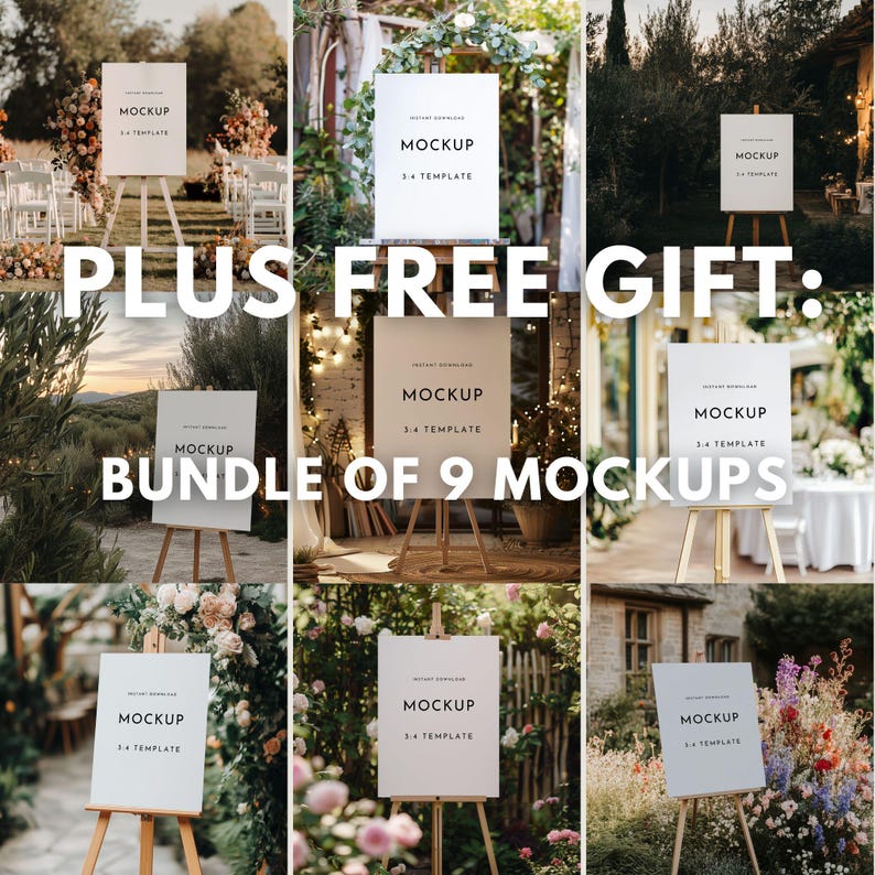 Wedding welcome sign mock up, Easel sign mock up, Wedding seating chart mockup, 18x24 sign mockup, Modern rustic minimal sign mockup SIM18 image 10
