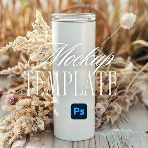 Mockup beker | Mockup van png-beker | Mockup voor magere beker | mockup met sublimatiewikkel | PSD voor slim object | printify-bekermodel TU12