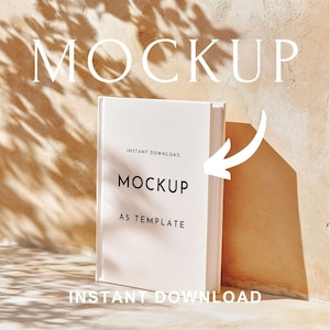 A5 Hardcover Book Mockup PSD – Sunlit Neutral Scene for KDP, Journals, Guestbooks, Self Publishing, Journal Mockup for Wedding Journal