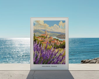 Provence, French Countryside Provencial Vintage france Provence travel Poster Print download DIN A X large print travel souvenir FRTP2