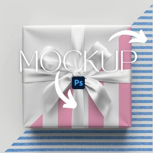 Mockup di carta da regalo, mockup di carta da regalo digitale, mockup di eleganti confezioni regalo in formato PSD, mockup di rotolo di carta da regalo in formato PSD SGM4