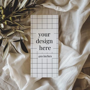 Maquetas de menú de 4 x 9 / Maqueta de boda rústica, elegante y atemporal / Tarjeta de menú elegante PSD y Canva / Papelería para eventos y bodas