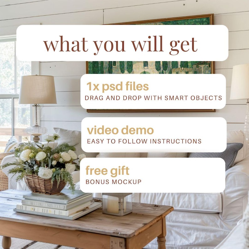 Modern Farmhouse interior mockup art mock up frame mockup wall art mockup farmhouse mockup psd mockup instant download MFF21 image 2