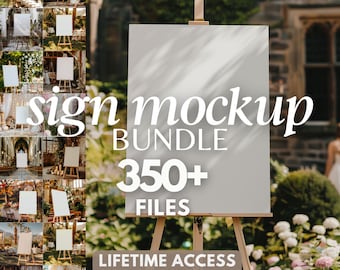 Ultimate Sign Mockup Bundle 350+ | Wedding Welcome Sign Mockup, Easel Sign Mockup, Event Sign Mockups, Table Sign Mockup, 18x24 Poster PSD