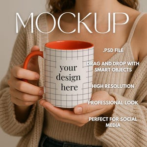 Lot d&#39;objets intelligents maquette de tasse | maquette de tasse décorative rouge Tasse à café décorative bicolore de 15 oz et 11 oz | Déposez et faites glisser des maquettes de tasses PSD dans Photoshop POD