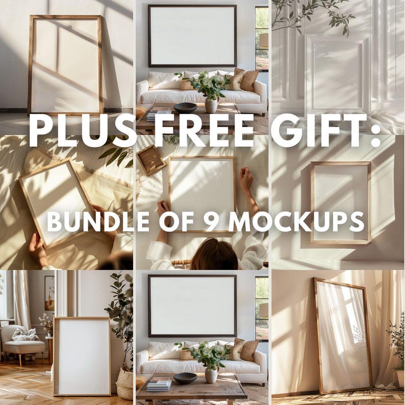 Modern Farmhouse interior mockup art mock up frame mockup wall art mockup farmhouse mockup psd mockup instant download MFF21 image 9