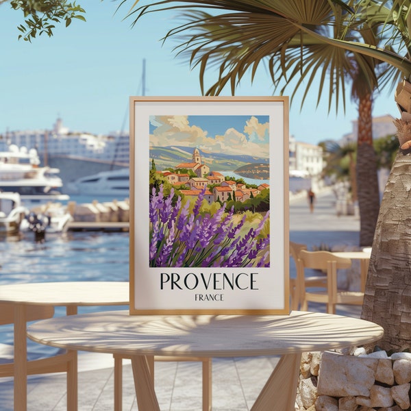 Provence, French Countryside Provencial Vintage france Provence travel Poster Print download DIN A X large print travel souvenir FRTP2