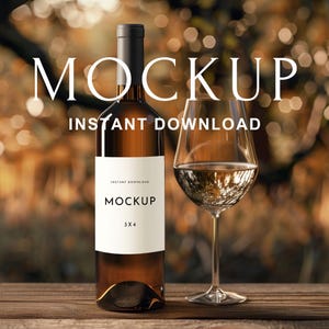 Wine Bottle Mockup, 3x4 Mockup Wine Bottle, Wine Mockup, event merchandise mockup, Wine Label Mockup, Label Mockup, smart objects