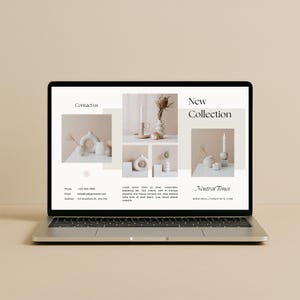 MacBook Laptop Mockup | Minimalistisk skrivbordsarbetsyta Skärm Mockup PSD | Webbplats- och varumärkesmall | Digital Apple-enhet Mockup för designer bild 5