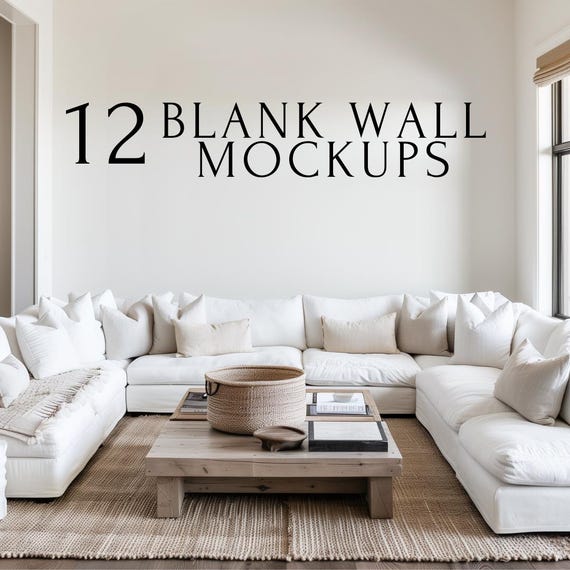 High Quality Blank Wall Mockup, Wall Art Mockup Kit, Empty Wall Mockup Bundle, JPG, modern farmhouse interior mockup