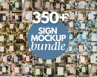 Ultimate Sign Mockup Bundle 350+ | Wedding Welcome Sign Mockup, Easel Sign Mockup, Event Sign Mockups, Table Sign Mockup, 18x24 Poster PSD