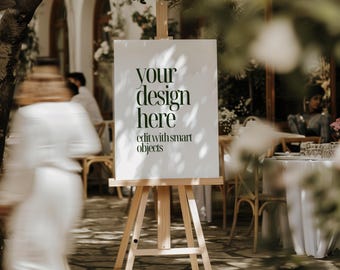 Wedding welcome sign mock up, Easel sign mock up, Wedding seating chart mockup, 18x24 sign mockup, Modern rustic minimal sign mockup SIM18