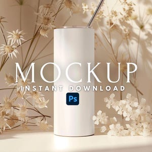 Mockup beker | Mockup van png-beker | Mockup voor magere beker | mockup met sublimatiewikkel | PSD voor slim object | printify-bekermodel