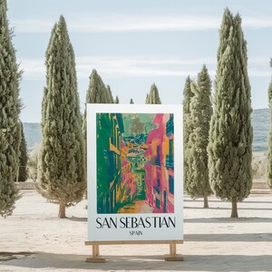San Sebastian Vintage travel Poster Spain printable wall art Print digital download 8x12 DIN A travel gift home decor souvenir SPTP1 image 5