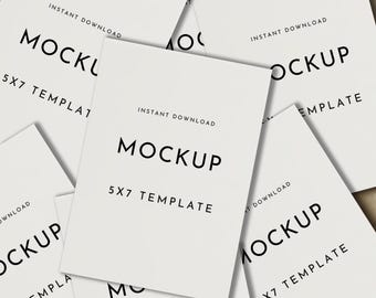 Mockup de convite de casamento, mockup de cartão de felicitações, mockup de convite, convite de festa 5x7, mockup de chá de bebê minimalista e neutro no Canva WPM85