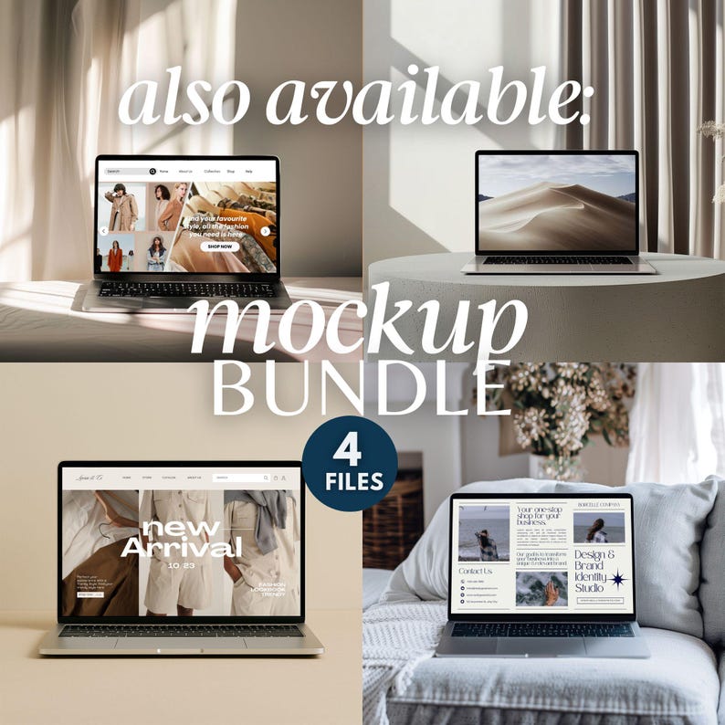 MacBook Laptop Mockup | Minimalistisk skrivbordsarbetsyta Skärm Mockup PSD | Webbplats- och varumärkesmall | Digital Apple-enhet Mockup för designer bild 9