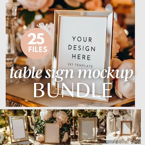 5x7 Table sign Mockup Bundle of 25, Wedding Mockup, Table frame Mock up, Wedding Frame Mock up, 5x7 Card Mock, wedding sign mockup