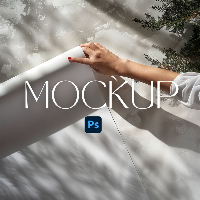 Gift Wrapping Paper Mockup Display, Digital Paper Pattern Mockup