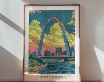 St Louis Missouri Vintage travel Poster Nevada printable wall art Print digital download 8x12 DIN A travel gift honeymoon souvenir USTP2