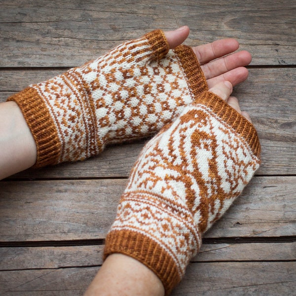 WILDBIRD Mittens / knitting instructions / fingerless gloves / German + English