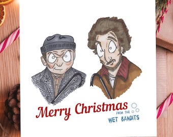 Home Alone Inspired Card, Wet Bandits, Christmas Card, Xmas, Christmas Movie, 90s, Robbers, Marv, Harry