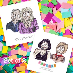 Biglietto ispirato a Gavin e Stacey, Bryn e Nessa, Isole nel ruscello, Pam e Mick 2 confezioni, matrimonio, compleanno, festa, commedia, James Corden