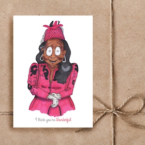 Oda Mae Brown Biglietto di auguri vuoto, Whoopi Goldberg, 1990 Ghost, Biglietto piccolo A6, Penso che tu sia meraviglioso! Amici, Compleanno, Famiglia
