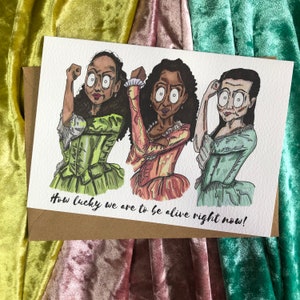 Schuyler Sisters, Hamilton Inspired Card Musical Broadway Show Alexander Hamilton Blank Birthday, Occasions, Thank You, Peggy Angelica Eliza image 3