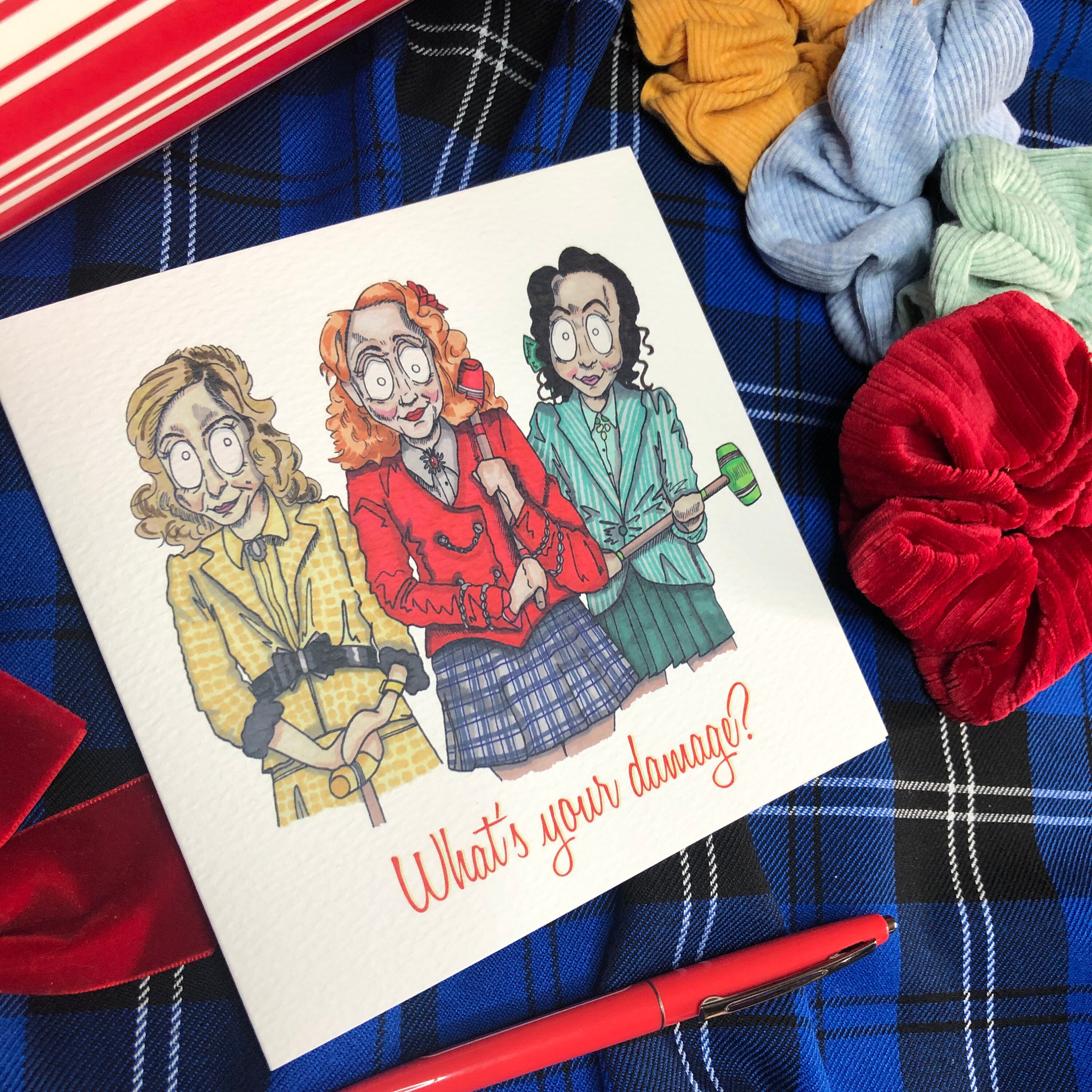 Heathers Inspired Card What's Your Damage Birthday Card Etsy UK